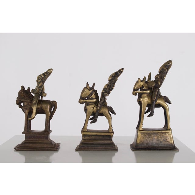 Metal 18th Century Bronze Statues of Knights, West India, Set of 3 For Sale - Image 7 of 7