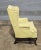 Mid 20th Century Queen Anne Style Mahogany Wing Chair Yellow Check Fabric Slipcover Made in Virginia For Sale - Image 4 of 8