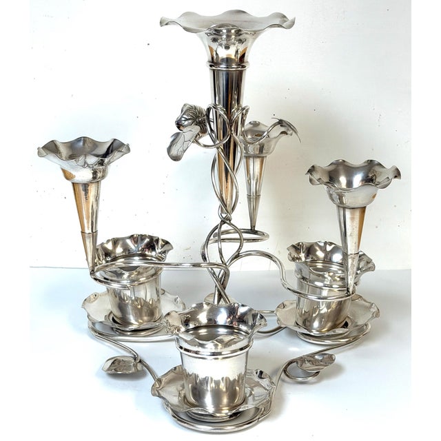 English Edwardian Silver-Plated Epergne by Copper & Fry, 11 -Pieces, Circa 1900 For Sale - Image 13 of 18