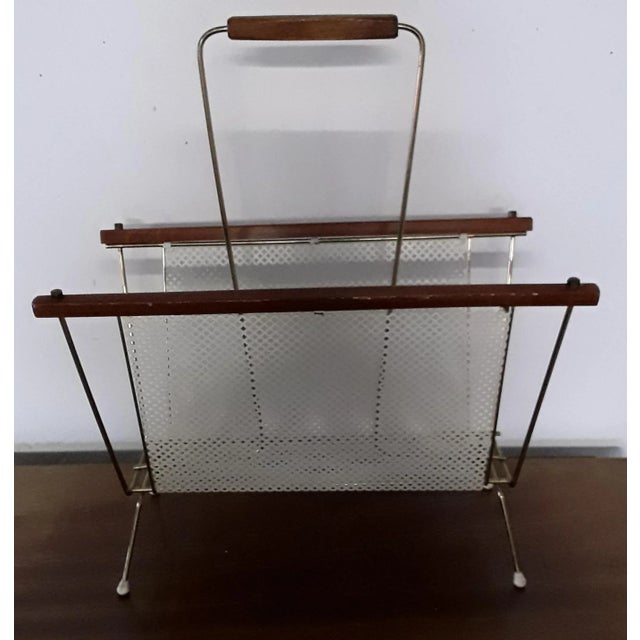 Vintage Newspaper Stand with Brass Frame, 1970s For Sale - Image 4 of 4