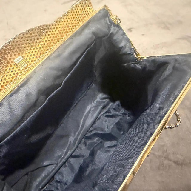 1940s High Quality Black Beads and Brass French Evening Bag For Sale - Image 13 of 18