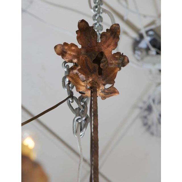 1920s Italian 1920s Art Deco Gilt Iron Chandelier For Sale - Image 5 of 6