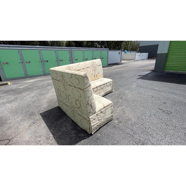 Transitional 1980s Upholstered 2 Piece High Back Upholstered Banquette For Sale - Image 3 of 3