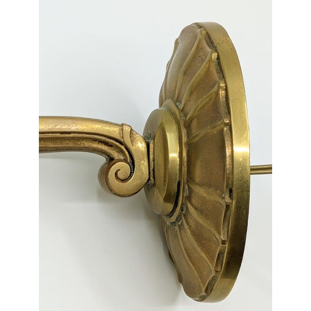 Italian Art Deco Brass Sconces with Murano Glass Shade, 1930s, Set of 2 For Sale - Image 17 of 18