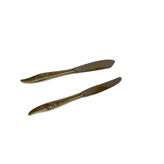 Vintage Oneida Heirloom Young Love Sterling Silver Hollow Handle Master Butter Knife &amp; Butter Spreader Made in...