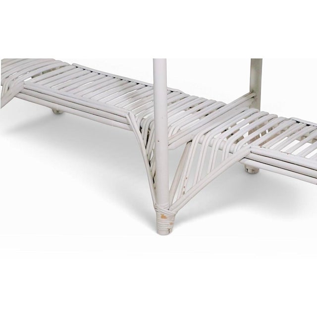 Early 20th Century Large Stick Wicker Console Table in White Paint Finish For Sale - Image 13 of 18