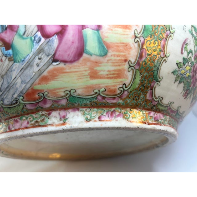 Bronze Early 19th Century Chinese Porcelain Rose Medallion Punch Bowl With Ormulu Bronze Mount For Sale - Image 8 of 12