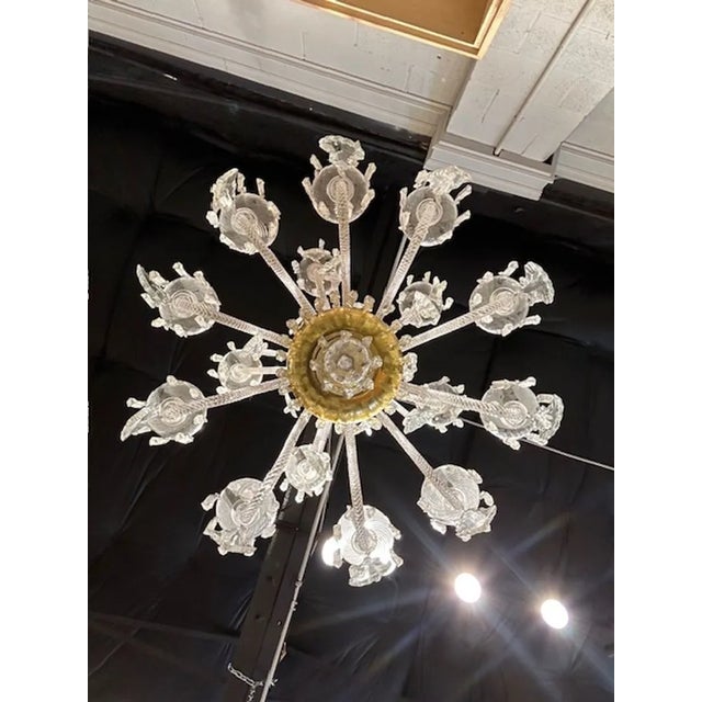Italian Twist Glass Chandelier For Sale - Image 9 of 9