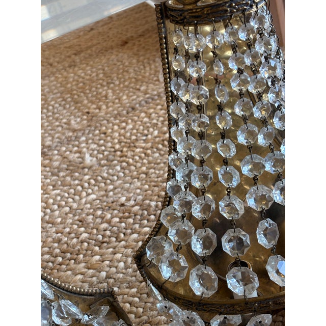 Pair of Vintage Hollywood Regency / French Empire-Style Basket Wall Sconces For Sale In Seattle - Image 6 of 12
