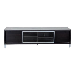 Media Console With Glass Sliding Door For Sale