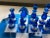 Chess board Scacchiera in vetro di Murano rare made in Italy , white and blue Murano glass All hand made glass all figure...