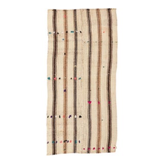 Vintage Striped Modern Kilim Rug - 2`7″ X 5`11″ For Sale