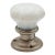 Antique Milk Glass Nickeled Brass Dummy Door Knob For Sale