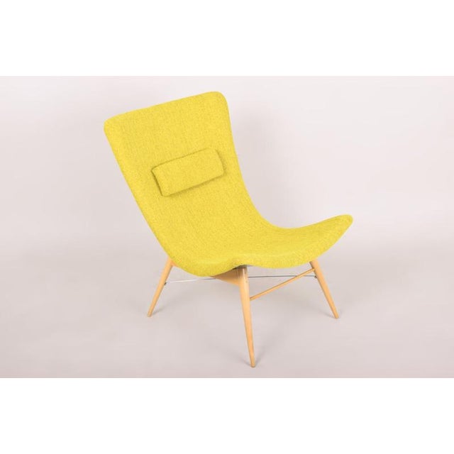Yellow Mid-Century Beech Armchairs from M. Navrátil, Czech, 1950s, Set of 2 For Sale - Image 8 of 17