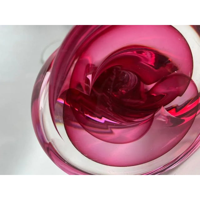 Green Twisted Sommerso Crystal Table Lamp from Val Saint Lambert, 1953 For Sale - Image 8 of 9