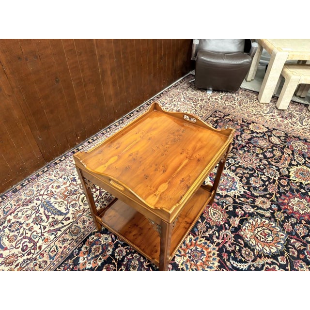 Wood Italian Side Table in Burl For Sale - Image 7 of 9