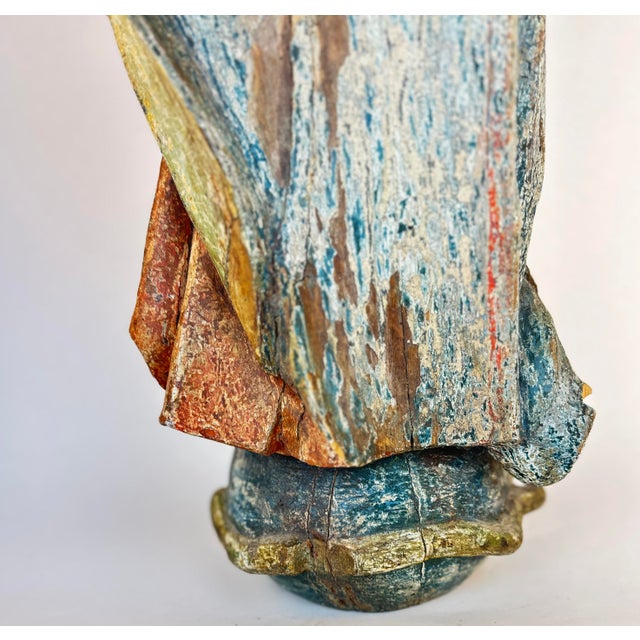 Madonna, Mary Mother of God South Germany, circa 1760 Linden wood, painted Dimensions: 69 x 32 x 21 cm Painting damaged in...