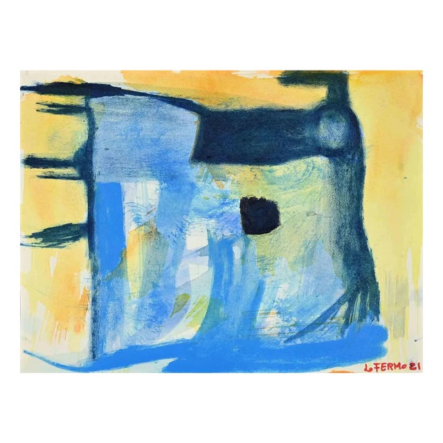 Giorgio Lo Fermo, Abstract Composition, Original Tempera and Watercolor, 2021 For Sale