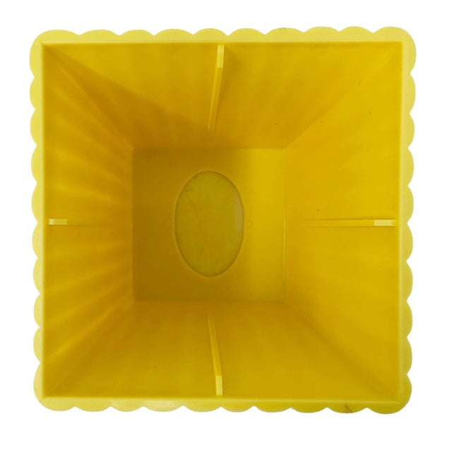 1970's Bai Yellow Faux Bamboo 4pc Bathroom Set Wastebasket Tissue Box Cover Soap For Sale - Image 17 of 18