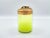 Lemon yellow opaline Murano glass jewelry box, with the original "Made in Murano Italy" label, produced in the 1950s. The...