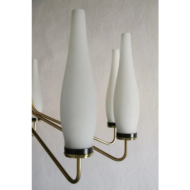 Italian Mid-Century Modern Ten Light Chandelier Attributed to Stilnovo, 1950s For Sale - Image 12 of 18