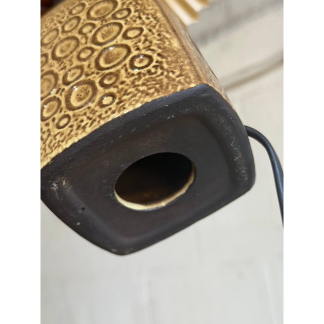 Mid 20th Century Mid-Century Modern Brown Ceramic Table Lamp For Sale - Image 9 of 11