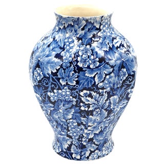 Blue Flintware Vase Grape for Rörstrand, 1920s For Sale