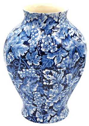 Blue Flintware Vase Grape for Rörstrand, 1920s