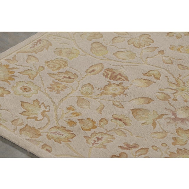 Rug & Kilim Rug & Kilim’s Tudor Style Rug in White With Beige-Brown Floral Patterns For Sale - Image 4 of 9