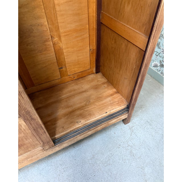 Parisian Wardrobe with Sliding Doors and Hanging Rail, 1950s For Sale - Image 13 of 16