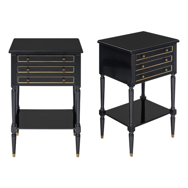 Pair of Louis XVI Ebonized Side Tables For Sale