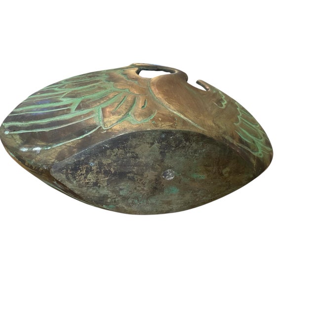Metal Solid Brass Swan Basket Crane Bird Planter Hollywood Regency Art Deco MCM 12” For Sale - Image 7 of 7