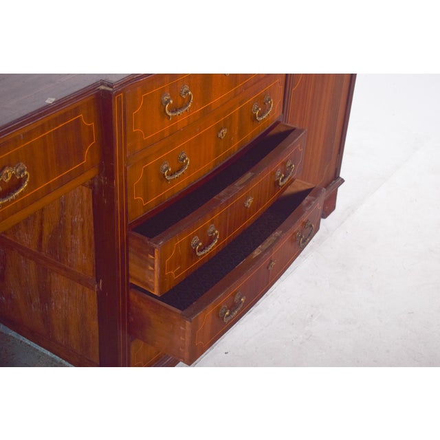 Brown Vintage English Sideboard with Marquetry Work, 1920s For Sale - Image 8 of 9