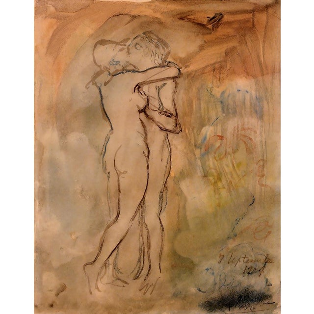 Artist: Pablo Picasso Title: The kiss Medium: Giclee Marks: L.E numbered Paper size: watercolor paper 19 x 13 inch...