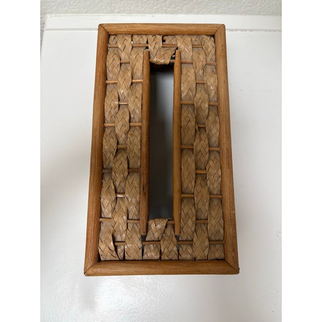 1970s Vintage Rustic Wood Tissue Box Cover For Sale - Image 5 of 7