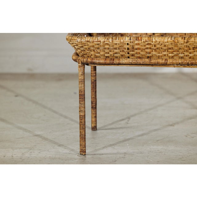 Country Style Rattan Coffee Table with Removable Serving Tray Top For Sale - Image 9 of 12