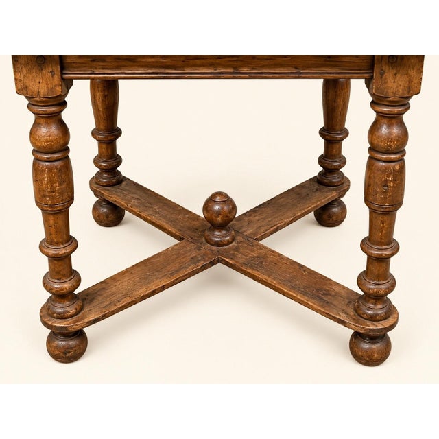 17th Century Louis XIII Style Side Table in Oak with Turned Legs For Sale - Image 3 of 6