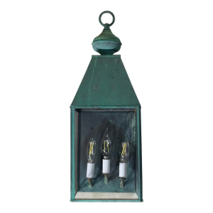 Single Solid Brass Vintage Wall Lantern 21”h X 7”.5w X 8”d