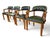 English Armchairs in Green Leather, Set of 4 For Sale - Image 4 of 8