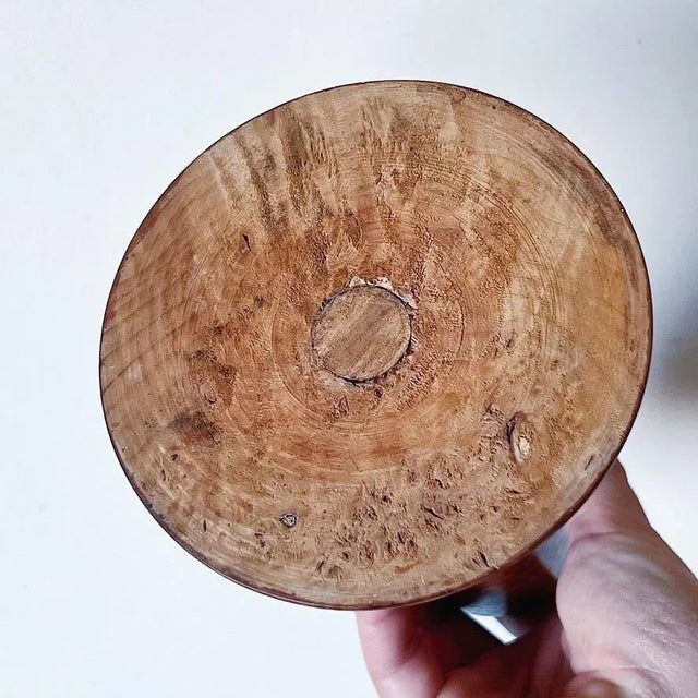 Hand-Turned Vase in Burled-Wood For Sale - Image 4 of 7