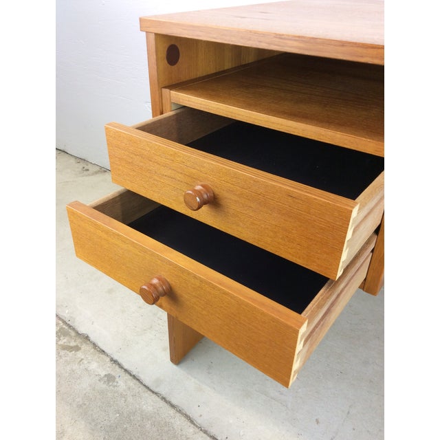 Danish Modern Teak Writing Desk With Two Drawers For Sale - Image 9 of 12