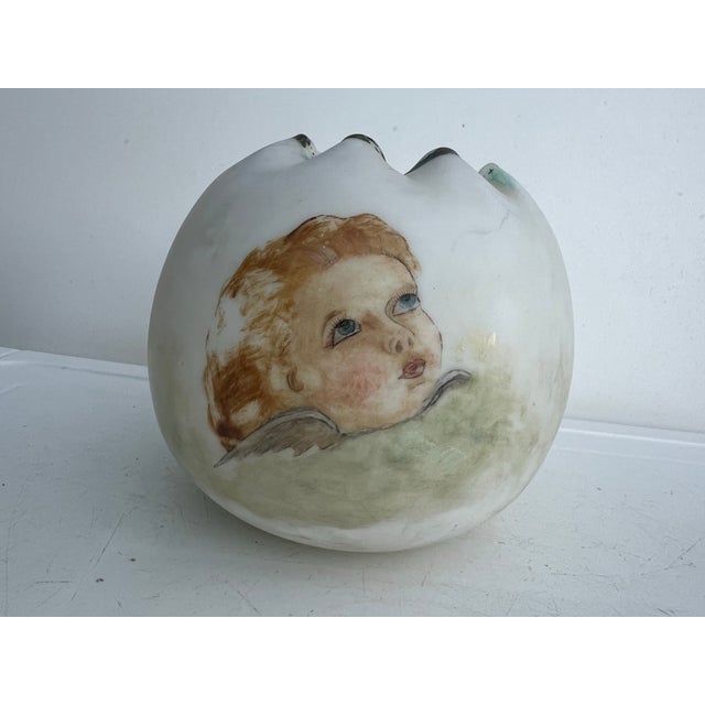 Antique Cherub Glass Rose Bowl , Vase, Candle Holder For Sale In West Palm - Image 6 of 8