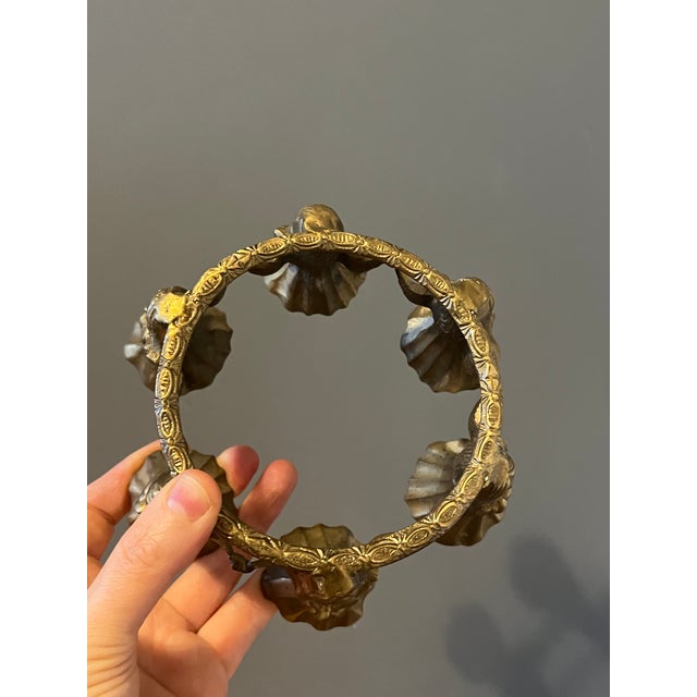 1970s Vintage Astral Crystal Decanter With Brass Stand For Sale - Image 5 of 11