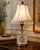 Late 20th Century Vintage Cut Crystal and Brass Table Lamp With Beaded Bell Shade For Sale - Image 5 of 5