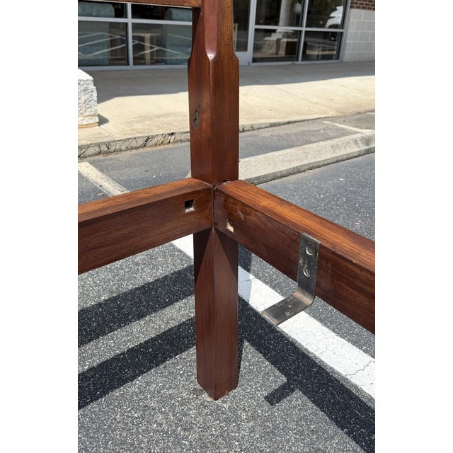 Late 20th Century Custom-Made Solid Mahogany Queen Size Four Post Bed Frame For Sale - Image 12 of 13