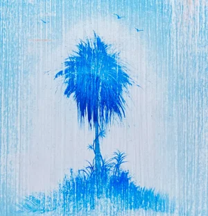 Single Palm - Delftware and Shattered Silk Inspired