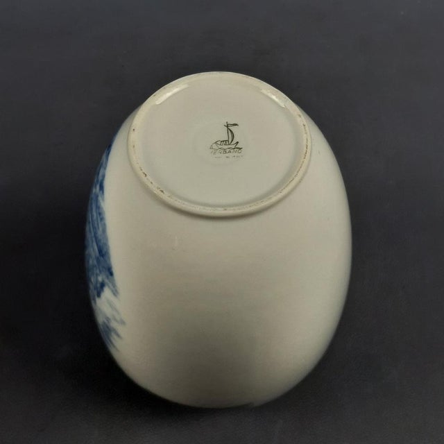 Blue Vintage Blue & White Verbano Ceramic Vase in Naval Theme, Italy, 1950s For Sale - Image 8 of 11