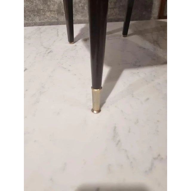 Mid-Century Dining Chairs in Gold Vinyl & Macassar by N.F.Ameublement, 1950s, Set of 6 For Sale - Image 9 of 12