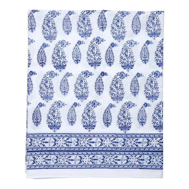 Malabar Multi-Paisley Twin-Xl Deep Blue Flat Sheet For Sale
