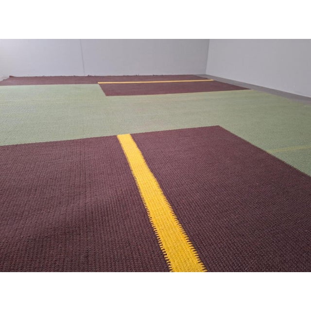 Textile Mid-Century Modern Geometric Rug, Czechoslovakia, 1960s For Sale - Image 7 of 17